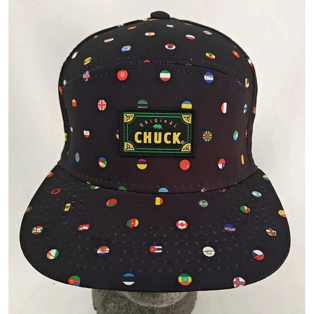 Original Chuck All Over Print‎ Flags Black Men's Strapback Hat Cap Adjustable
